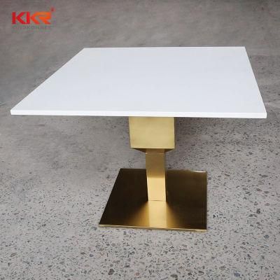 Luxury Wholesale Gold Metal Base Artificial Stone Coffee Table
