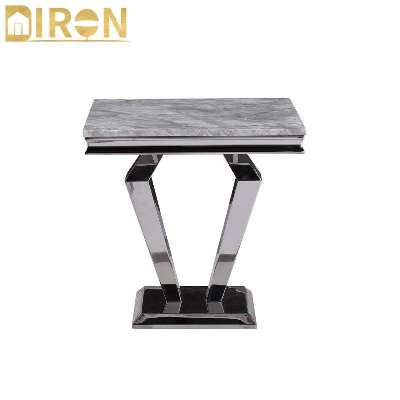 Chinese Factory Wholesale Price Stainless Steel and Marble Top Side Table