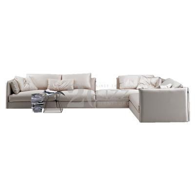 European Design Modern Home Living Room Furniture Sectional White Leather Sofa