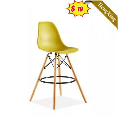 New Style Hotel Furniture Plastic Industrial Cafe Elegant Wooden Leg Bar Chair