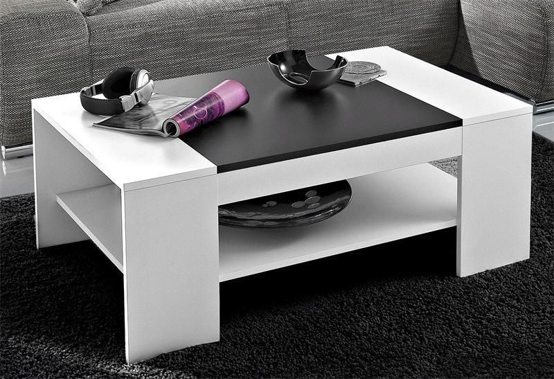 Rectangular Two-Color Wooden Coffee Table with a Base