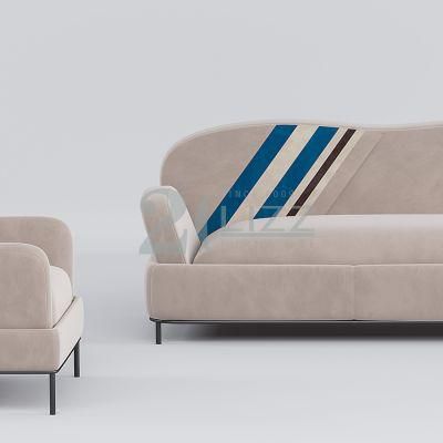 European Style White Velvet Fabric Living Room Furniture Modern Sectional Sofa Set 1+3+1