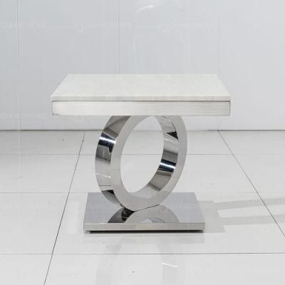 China Factory Silver Stainless Steel Modern Luxury Corner Side Tables