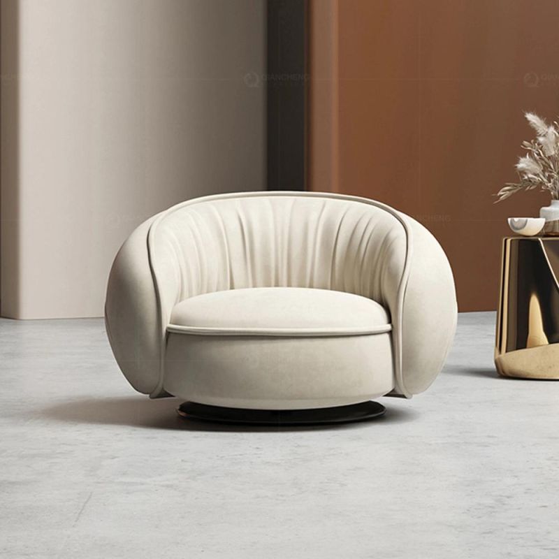 Modern Nordic Italian Luxury Velvet Single Sofa Recliner Lounge Chair