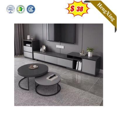 Simple Modern Style Living Room Home Furniture Storage Drawers TV Stand with Round Coffee Table