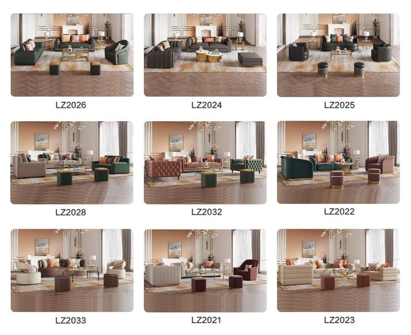 Luxury Wooden Home Furniture Sectional 1+2+3 Living Room Armchair Fabric Sofa