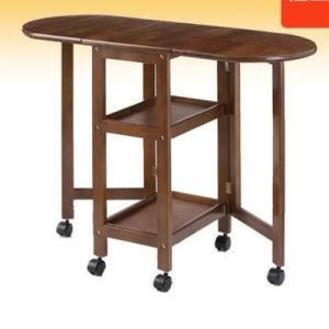 Hotel MDF Solid Wood Legs Mobile Folding Coffee Table