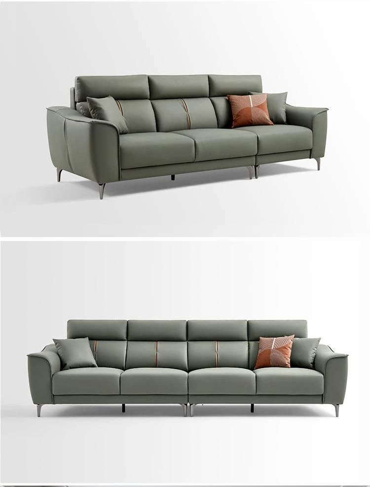 Hot Wood Down Corner Sectional L Shape Furniture Genuine Leather Sofa S100