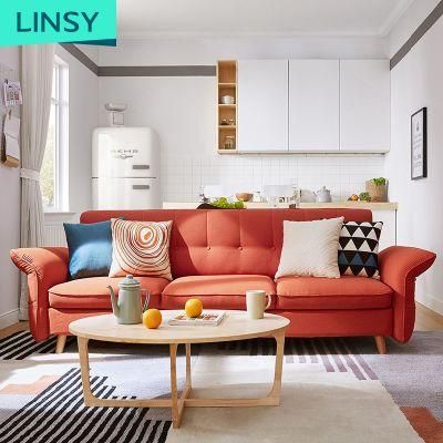 Linsy New Red China Fabric Sofa Bed Sofas 1012