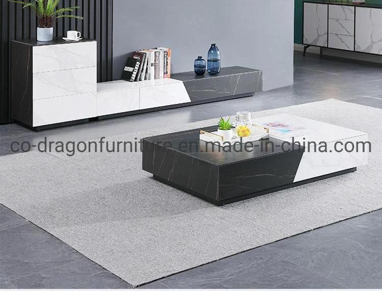 Modern Luxury Rock Plate Coffee Table for Living Room Furniture