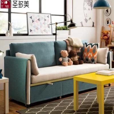 Multifunctional Three Seater Nordic Fabric Folding Sofabed