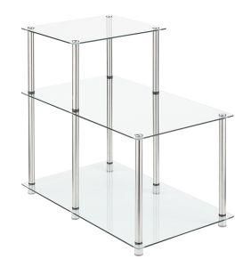Convenience Concepts Designs 2 Go 3-Tier Step End Table Glass Display Table