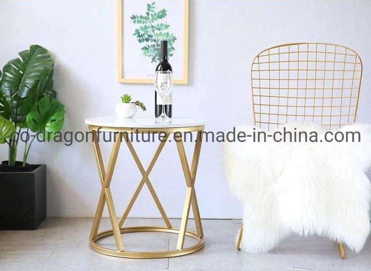 Gold Stainless Steel Side Table with Top for Home Furniture