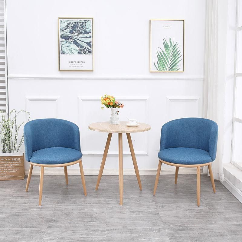 Nordic Cost-Effective Fair Price Accent Stool Livning Room Office Minimalist Design Linen Cloth Leisure Chair with Metal Legs