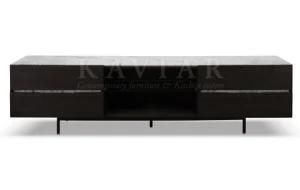 China Elegant Design Modern Wood Veneer TV Cabinet with Marble Top (SB114)