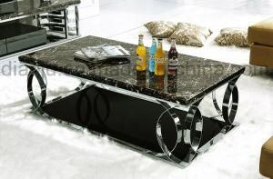 (CT082#) Stainless Steel Square Marble Coffee Table (CT082#)