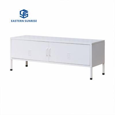 Simple Design White Steel Metal TV Cabinet with 2 Doors