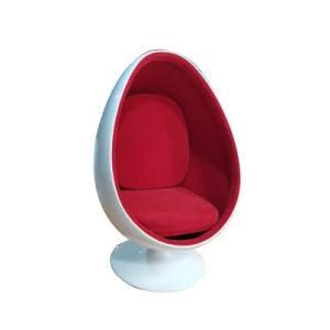 Modern Leisure Ball Chair Arne Jacobsen Living Room Fiberglass Oval Shape Egg Pod Chair