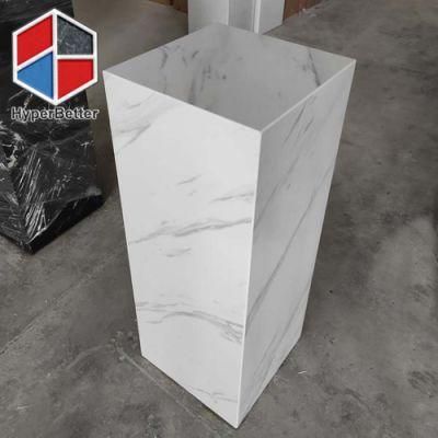 White Artificial Marble Plinth Tables