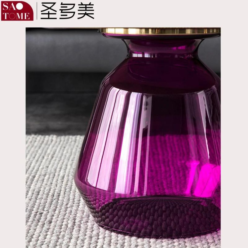 Modern Popular Living Room Furniture Hand Blown Glass High and Low Tea Table