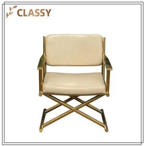 Cream Leather Office Modern Chair Living Room Armchair
