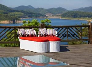 PE Wicker Rattan Outdoor Furniture Sun Chaise Lounger Set Design (CNS-3017)