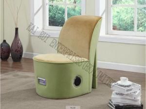 Music Storage Multifunctional Modern Plush High Heel Ottoman with Blue Tooth