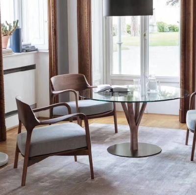 Nordic Wooden Restaurant Furniture Leisure Cushion Lounge Chair Accent Chair