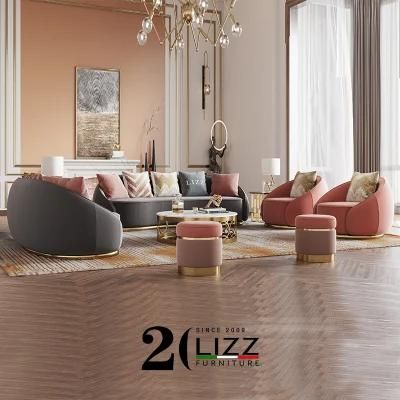 Modern Salon Canape Living Room Floor Furniture Velvet Curve Sofa