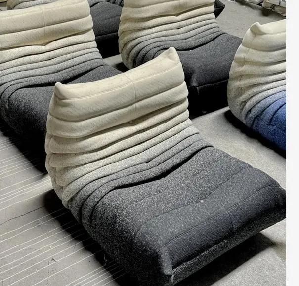 Popular 2-Seater Soft Caterpillars Fabric Leather Sofabed Couch with Ottoman