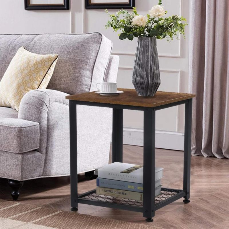 Easy Assembly Saving Room Coffee Side End Tables with Shelves