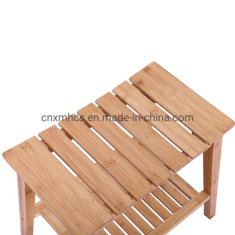 Amazon Hot Bamboo Bathroom Bench Seat with Chair Wooden SPA Bath Stool Chair with Storage
