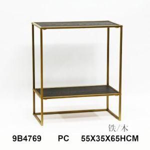 Good Quality Antique Wall Standing Metal Storage Side Table Furniture Wooden Console Table
