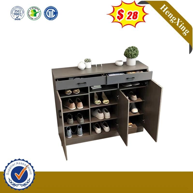 Good Quality Home Hotel Furniture MDF 2-Door Shoe Cabinet with Drawer