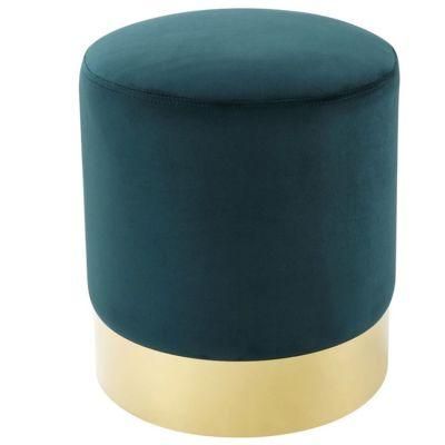 Hot Sale French Style Fabric Velvet Vanity Stool and Ottoman Shoes Changing Stool for Living Room