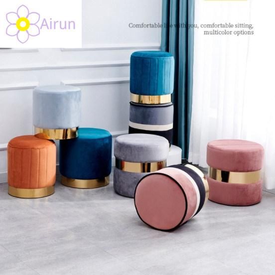 Living Room Chair Stool Bedroom Makeup Ottoman Home Velvet Ottoman Stool