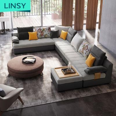 Linsy Sponge Sectional Modern Fabric Seat Sofa Set with Armrest 996