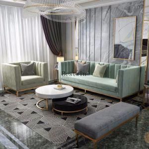 Light Luxury Lint &amp; Stainless Living Room Sofa