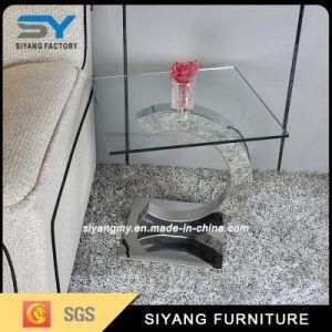 New Design Office Tempered Glass Metal Leg Side Coffee Table