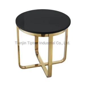 Modern Dining Room Cross X Base Coffee Table Fashion Design Stainless Steel End Table