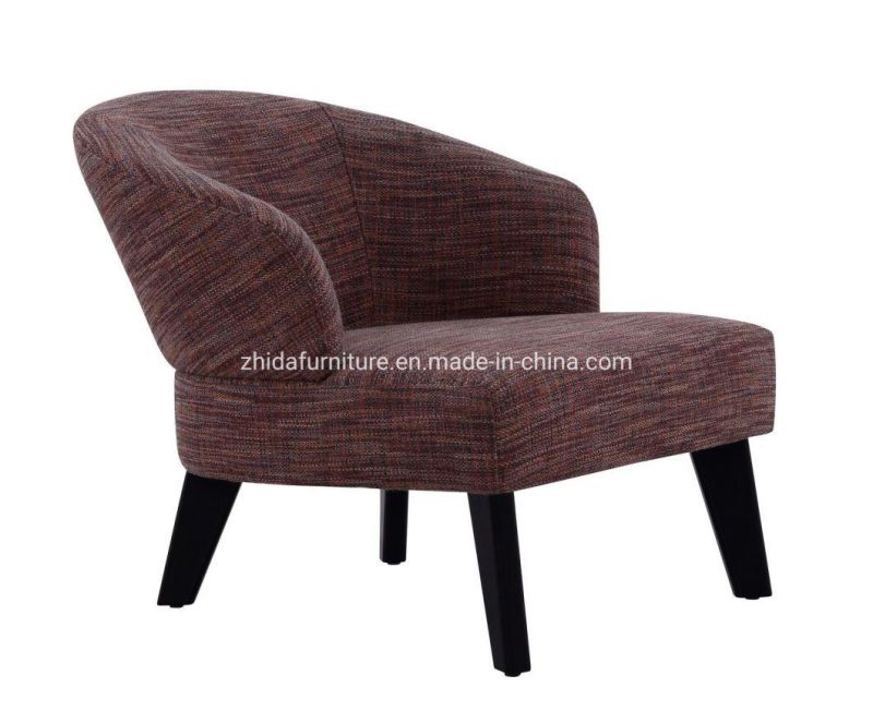 Coffee Shop Fabric Modern Furniture Arm Chair with Wooden Legs