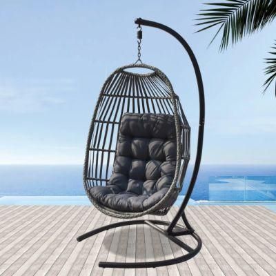 Outdoor Furniture Patio Swings Chair Foldable Garden Double Rope Hanging Chair with Stand