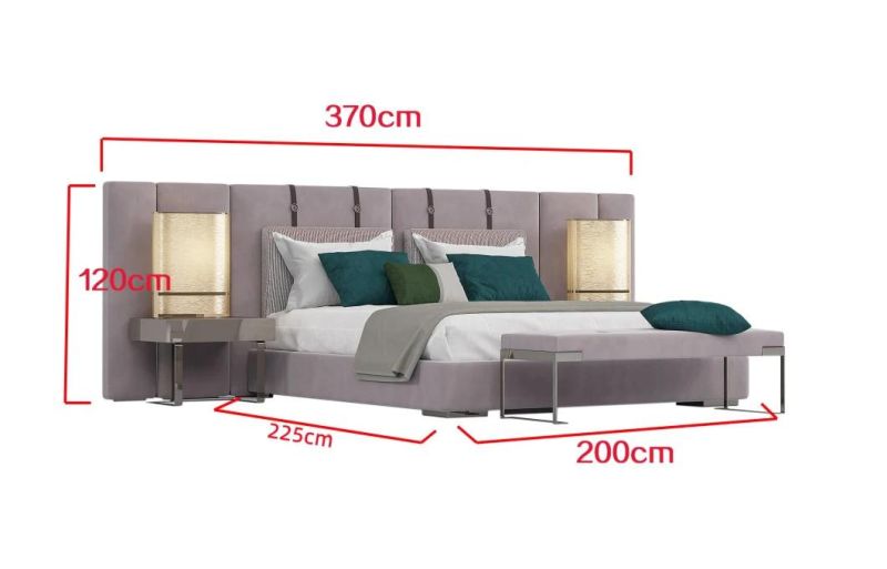 New Hot Sale Bedroom Furniture Set Modern Living Room Home Hotel Fabric King Size Bed in Italy Fashion Style
