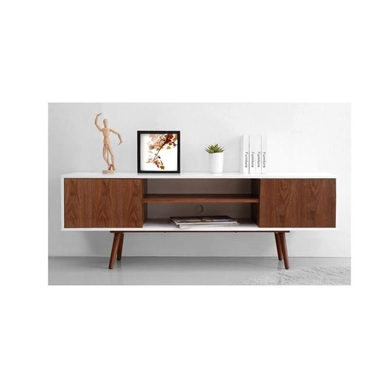 High Class Modern White Brown Living Room Furniture Wooden TV Cabinet