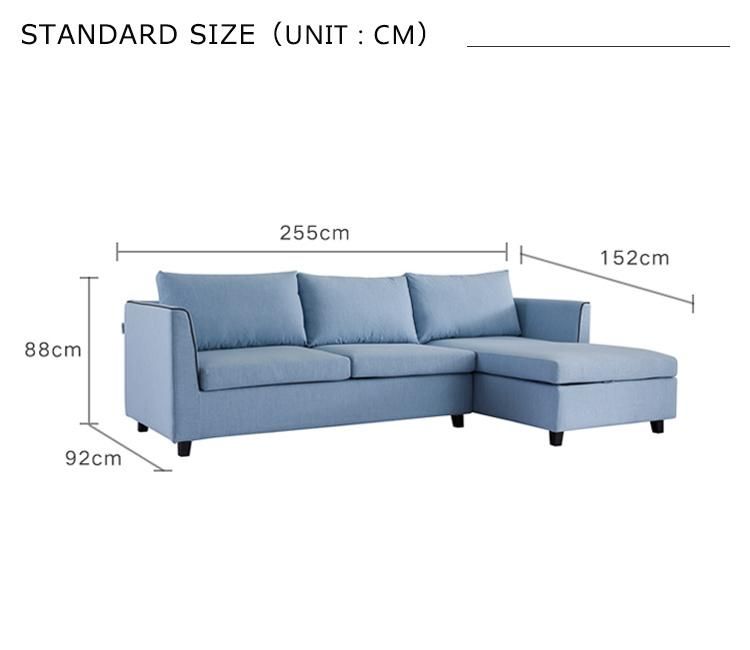 American Sofa Modern Living Room Folding Corner Fabric Sofa Bed