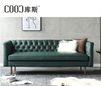 Apartment Chesterfield Modern Design Genuine Leather Sofa Couch