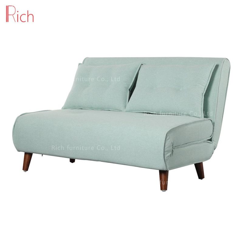 Mint Green 2 Seater Fabric Sofa Bed Modern Nordic Living Room Divan Bed