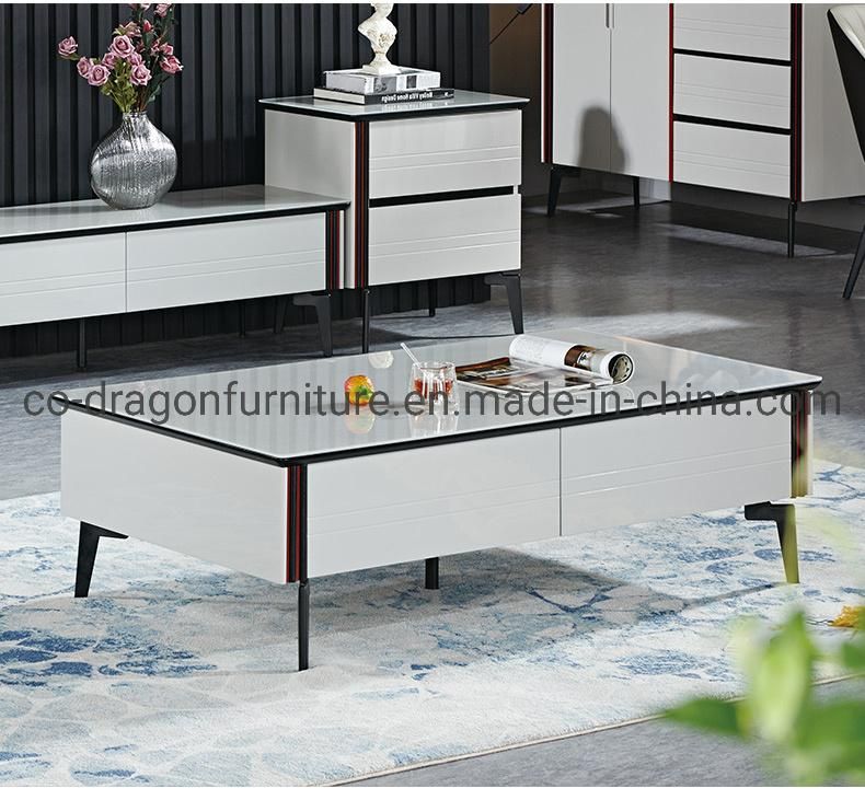 Modern Coffee Table with Glass Top for Living Room Furniture