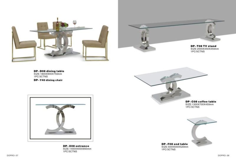 European Design Style Round Metal Marble TV Stand