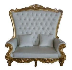 Wooden Luxury Royal High Back Loveseat Queen King Throne Wedding Chair Wedding Sofa for Sale